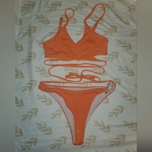 SHEIN Orange 2 Piece Swim Suit